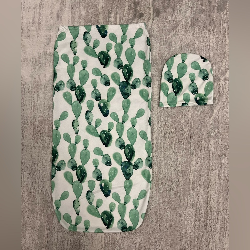 Cactus Stretchy Swaddle Sack and Hat Set